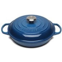 Le Creuset Signature Cast Iron Shallow Casserole Dish - 26cm - Marseille Blue | The Hut (UK)
