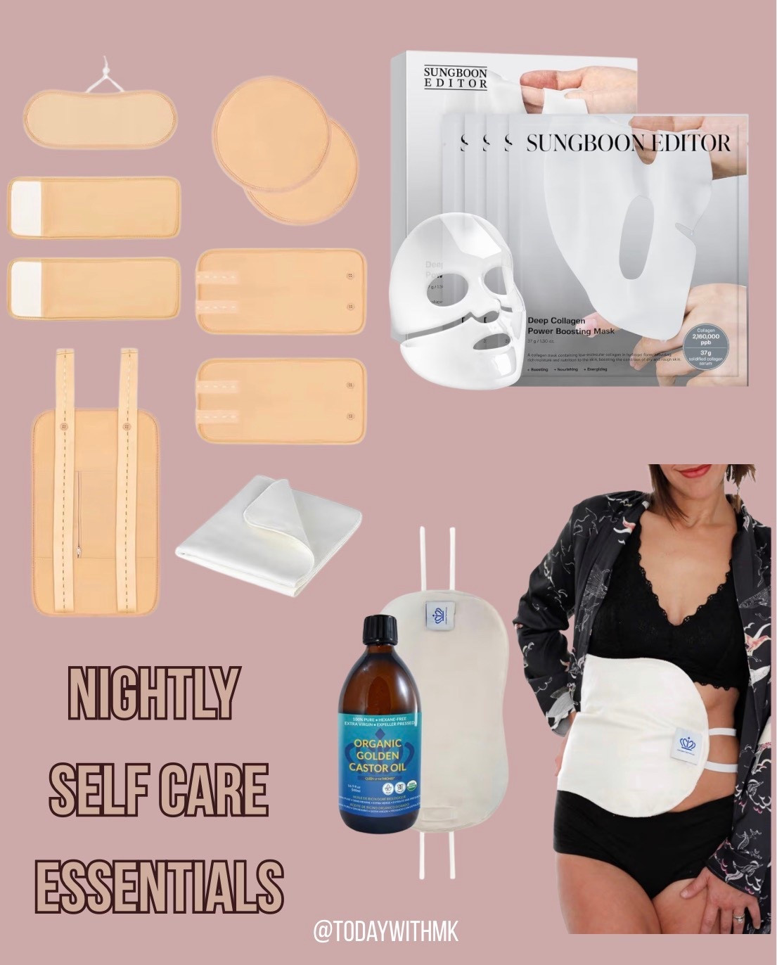 Caster oil wrap 
Collagen overnight mask

#LTKBeauty