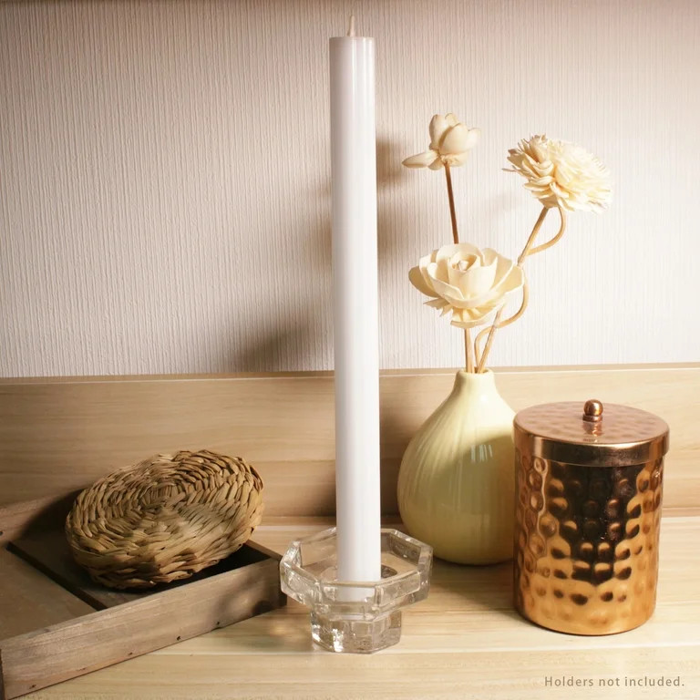 Better Homes & Gardens Unscented Taper Candles, White, 2-Pack, 11 inches Height | Walmart (US)