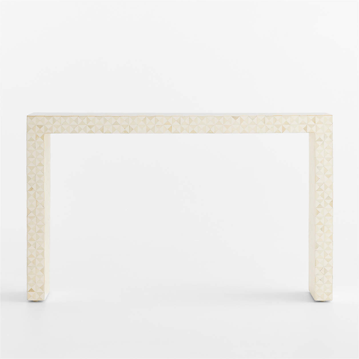 Intarsia Rectangular Off-White Mosaic Resin 50" Console Table + Reviews | Crate & Barrel | Crate & Barrel