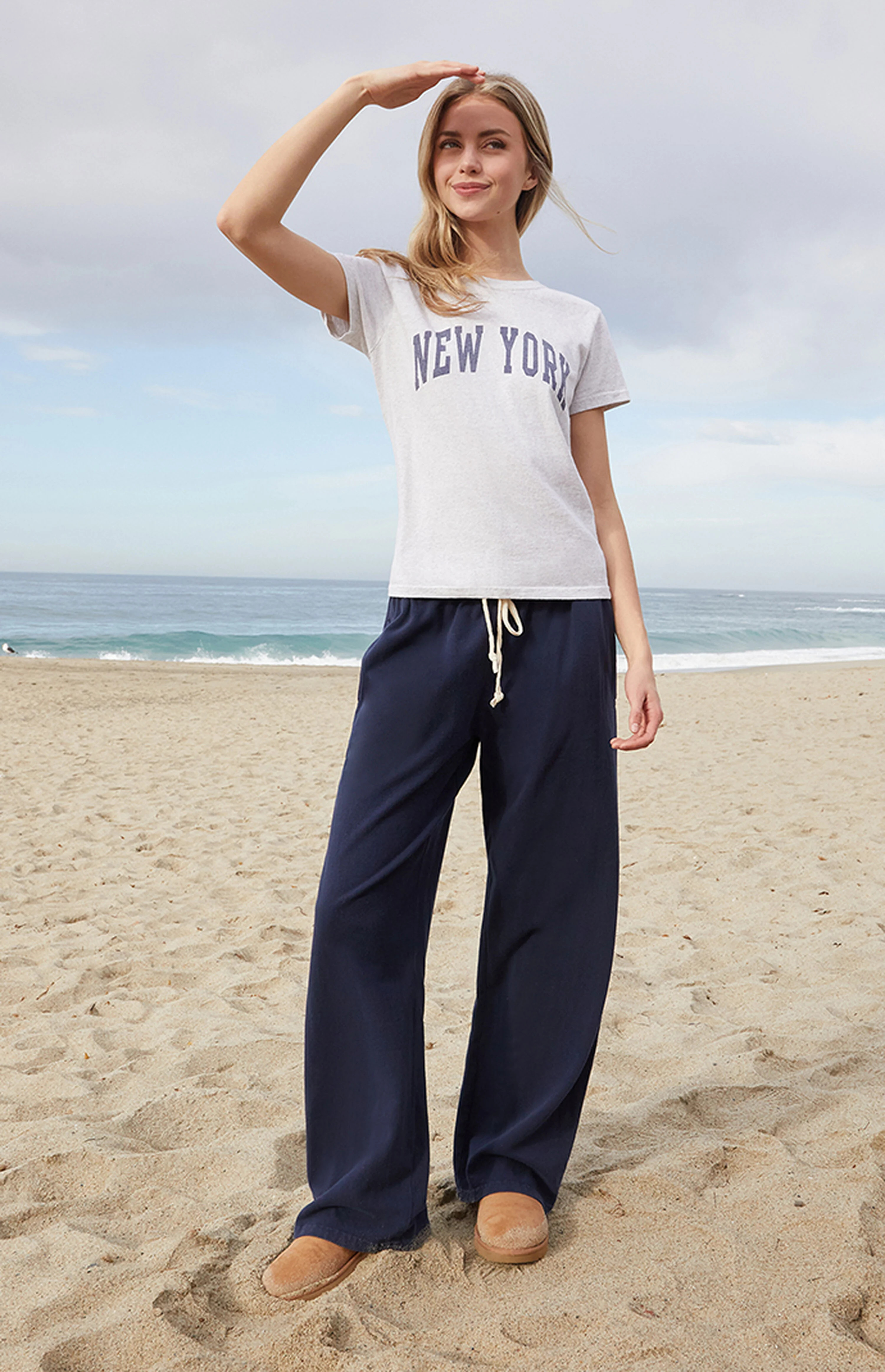 John Galt Navy Anastasia Tie Baggy Sweatpants | PacSun