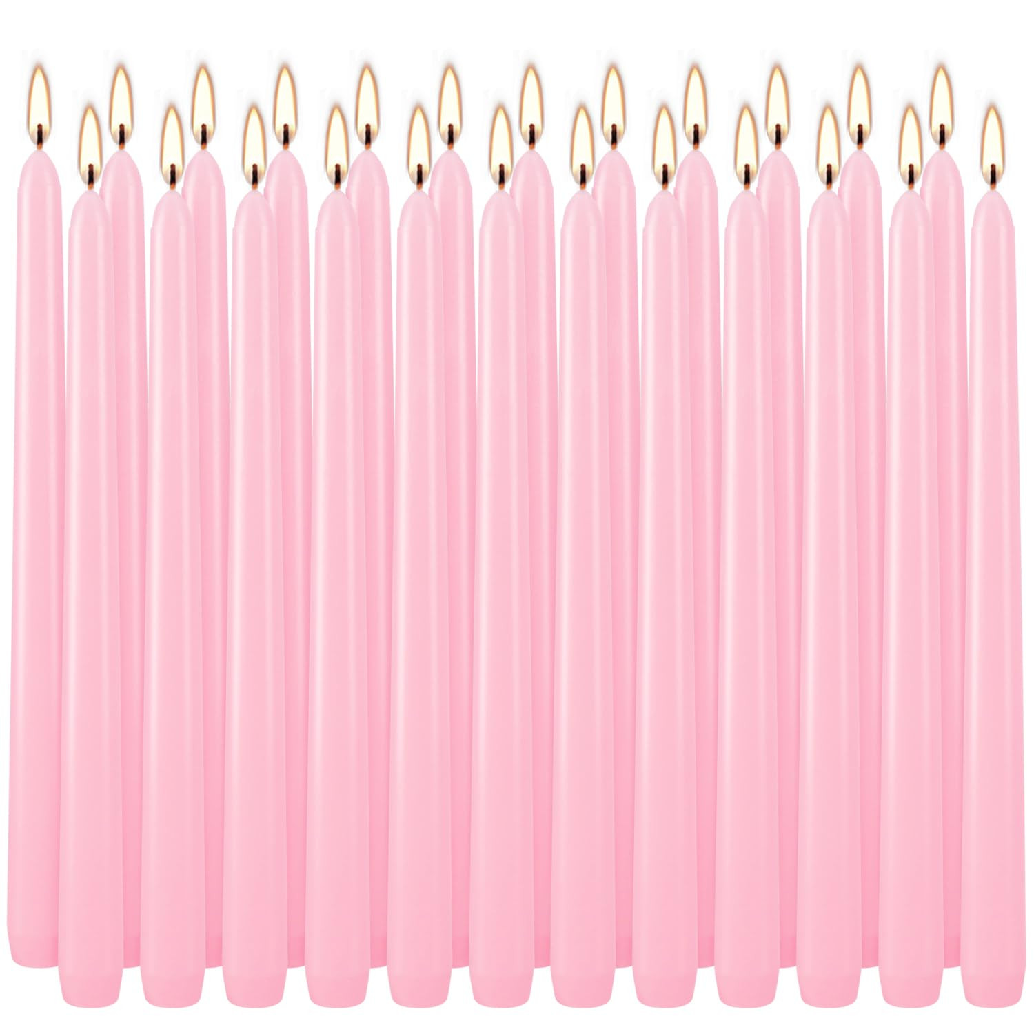 Valentine's Decorations 10 Inch Pink Taper Candles Set of 24, Dripless and Unscented Candle Stick... | Amazon (US)