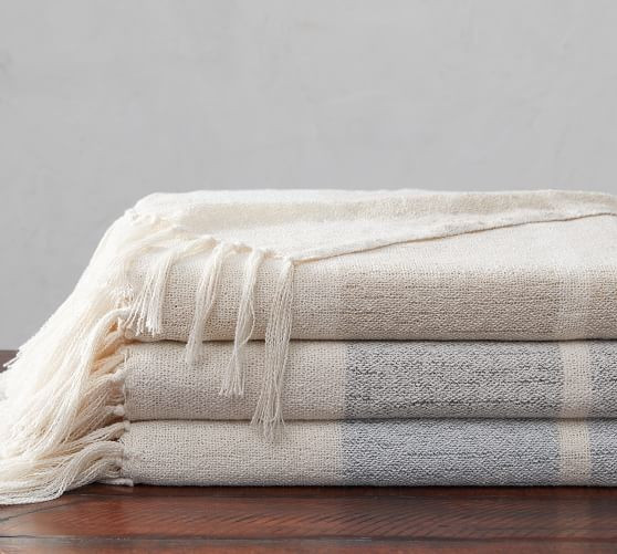 Avah Eco-Friendly Striped Indoor/Outdoor Throw | Pottery Barn (US)