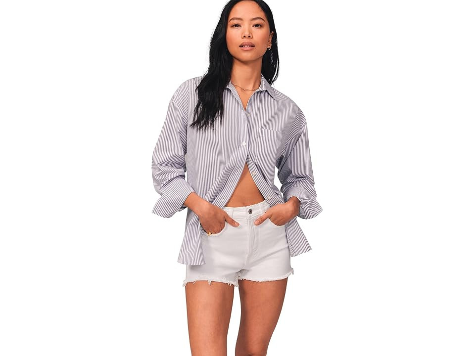 Abercrombie & Fitch High Rise Mom Short (White) Women's Shorts | Zappos