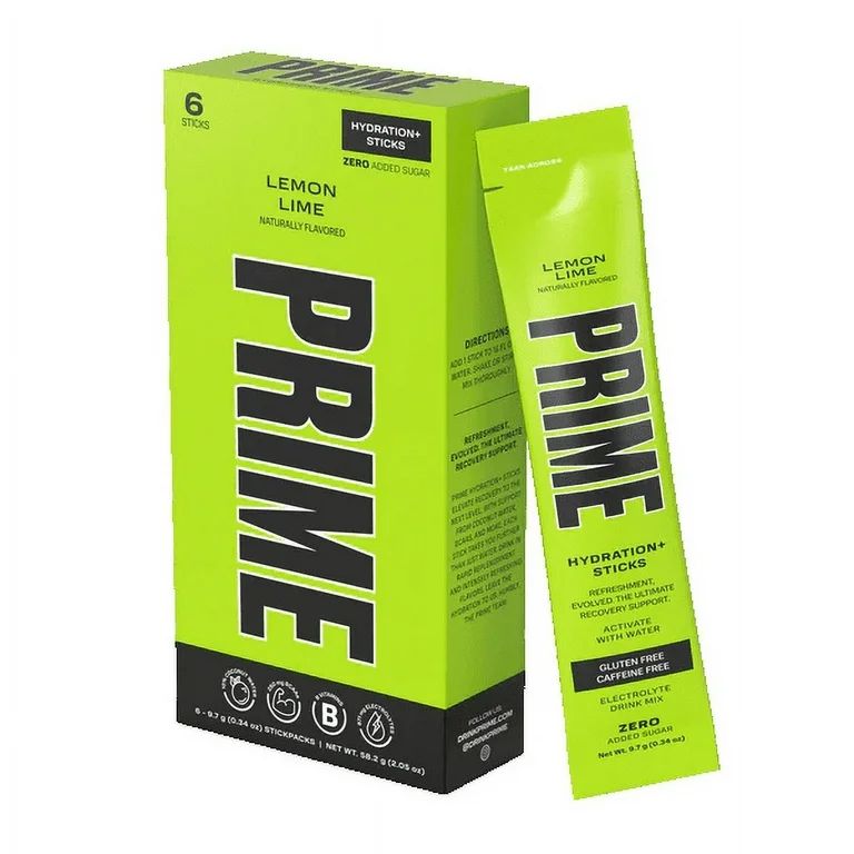 Prime Hydration Drink Mix - Lemon Lime (6 On The Go Sticks) - Walmart.com | Walmart (US)