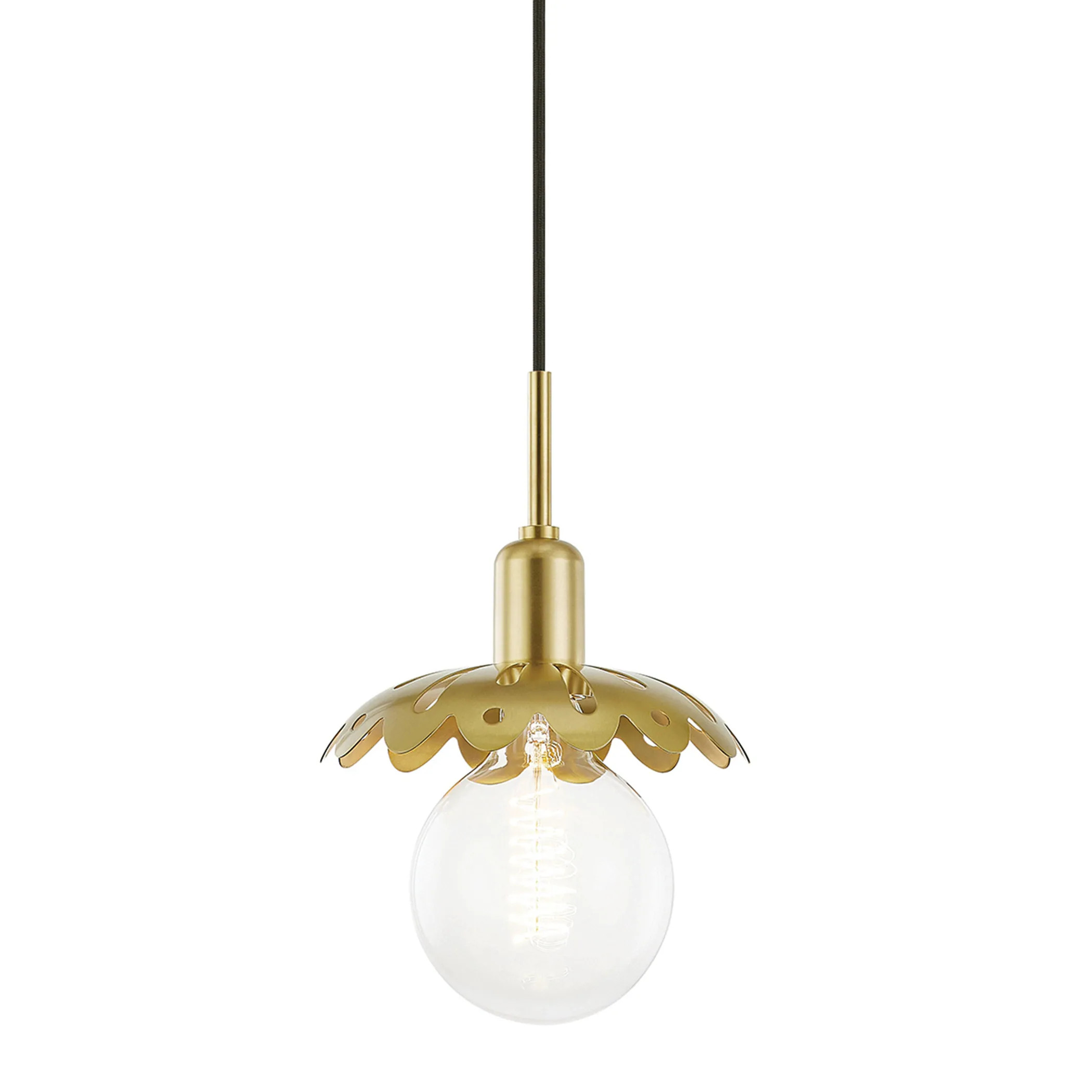 Mitzi by Hudson Valley Alyssa 1-light Aged Brass Pendant | Bed Bath & Beyond