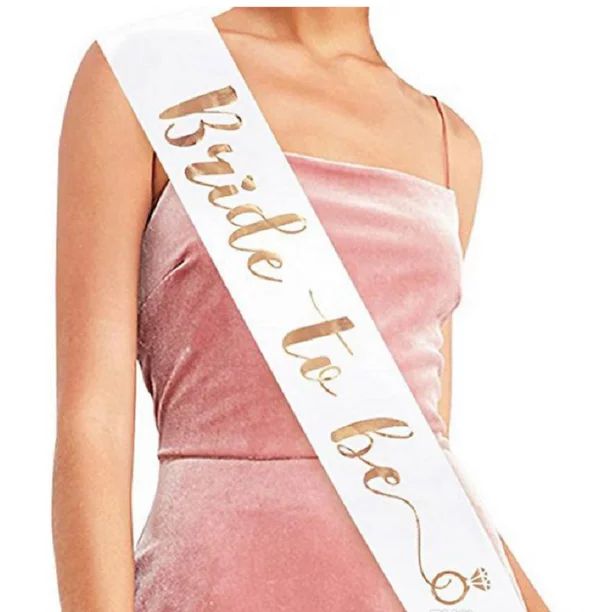 Bride to be sash Bridal Shower party favor Bachelorette Party Sash Bride ribbon - WHITE with ROSE... | Walmart (US)