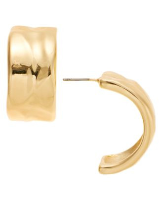 On 34th Gold-Tone Curved Metal Sheet C Hoop Earrings, Exclusively at Macy's - Macy's | Macy's