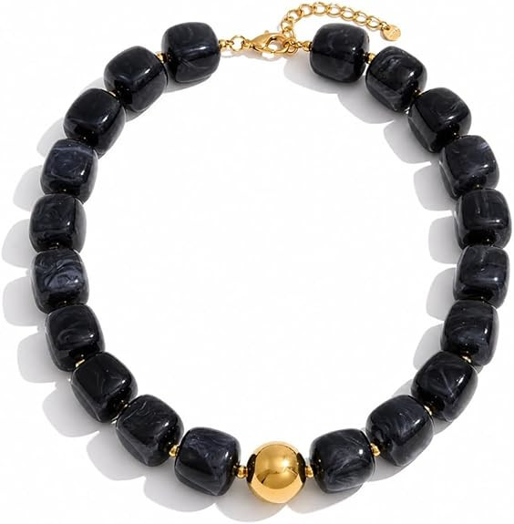 Mchic Colorful Chunky Beaded Necklace for Women, Acrylic Statement Choker | Amazon (US)