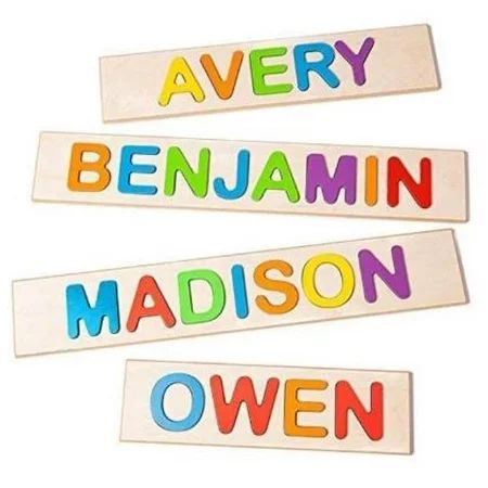 Fat Brain Toys Wooden Personalized Name Puzzle - Flat Rate up to 9 Letters Early Learning Toys for B | Walmart (US)