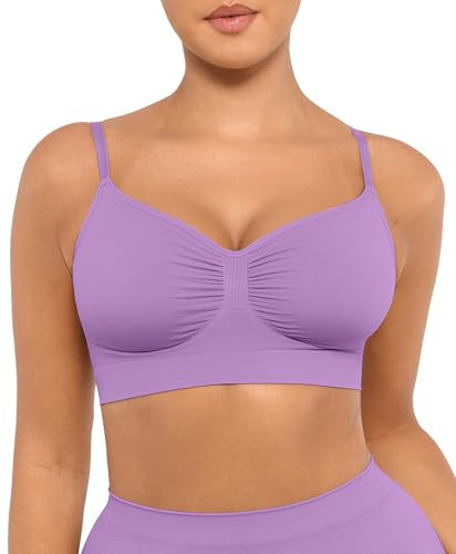 FeelinGirl Push Up Bras for Women Seamless Smooth Brassiere Wire Free Plus Size Bralettes Light Purple XX-Large | Amazon (US)