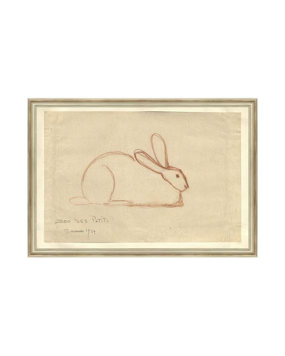 FRAMED. Vintage Bunny Drawing Wall Art Bunny Sketch Kids | Etsy | Etsy (US)