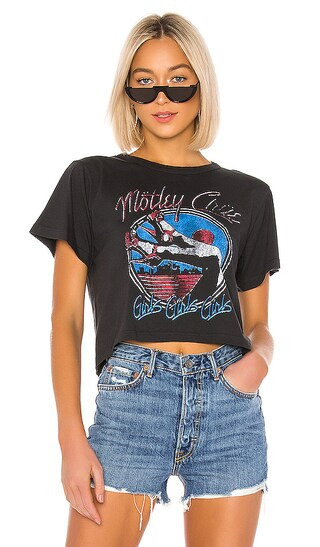 Motley Crue Girls Rebel Crop Tee in Ash Black | Revolve Clothing (Global)