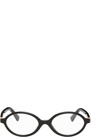 Black 'Breaking the Rules' Oval Glasses | SSENSE