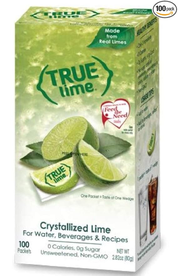 TRUE LIME Water Enhancer, Bulk Dispenser Pack (100 Packets), 0 Calorie Drink Mix Packets For Wate... | Amazon (US)