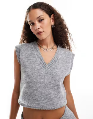 Emory Park v-neck knitted vest co-ord in heather grey | ASOS (Global)