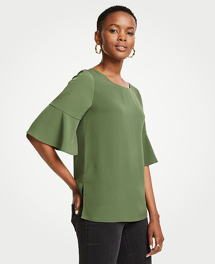 Boatneck Flare Sleeve Top | Ann Taylor (US)