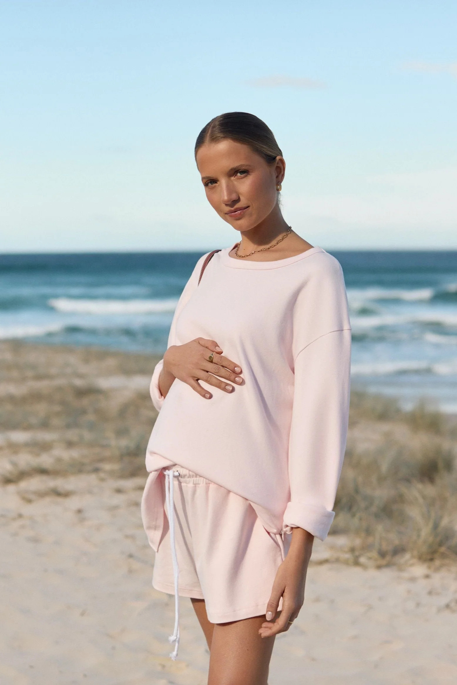 Organic Cotton LS Tee (Pale Pink) | Legoe Heritage Maternity APAC