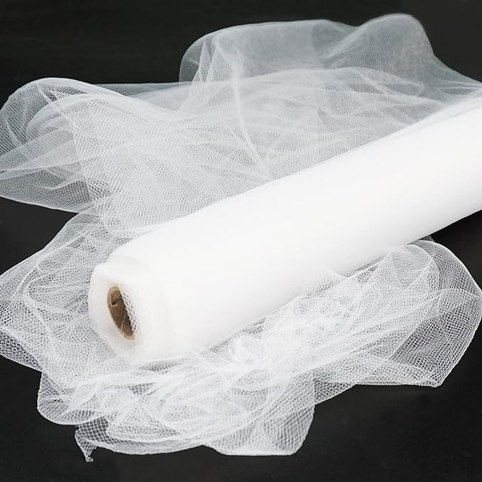 White Tulle Fabric Rolls, 54 Inch by 10 Yards (30 ft) Tulle Ribbon for Wedding Party Decoration S... | Amazon (US)