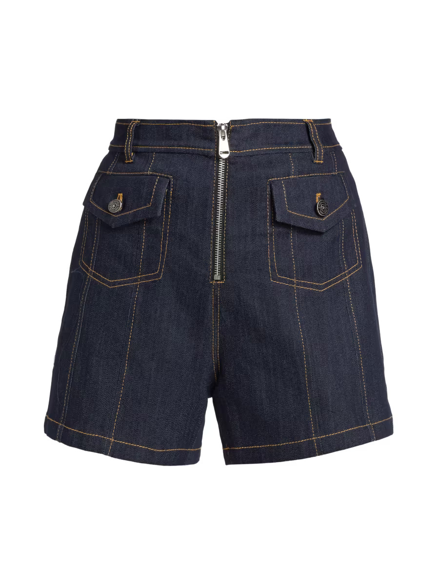 Etta Denim Zip Shorts | Saks Fifth Avenue