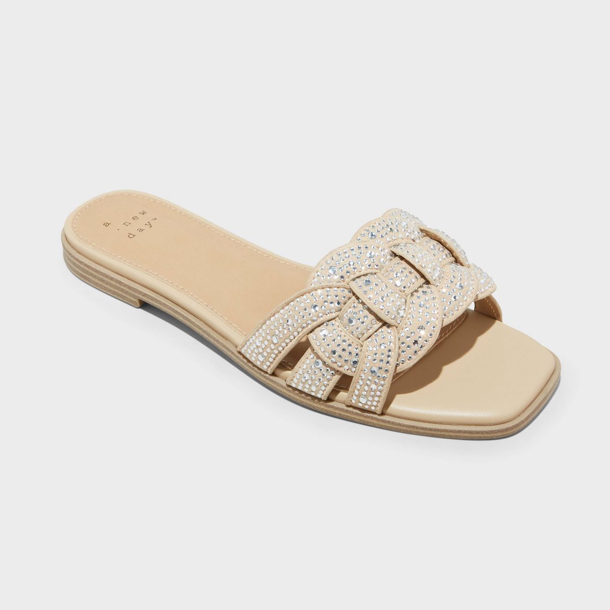 Women's Maggie Rhinestone Slide Sandals - A New Day™ Silver 10 | Target