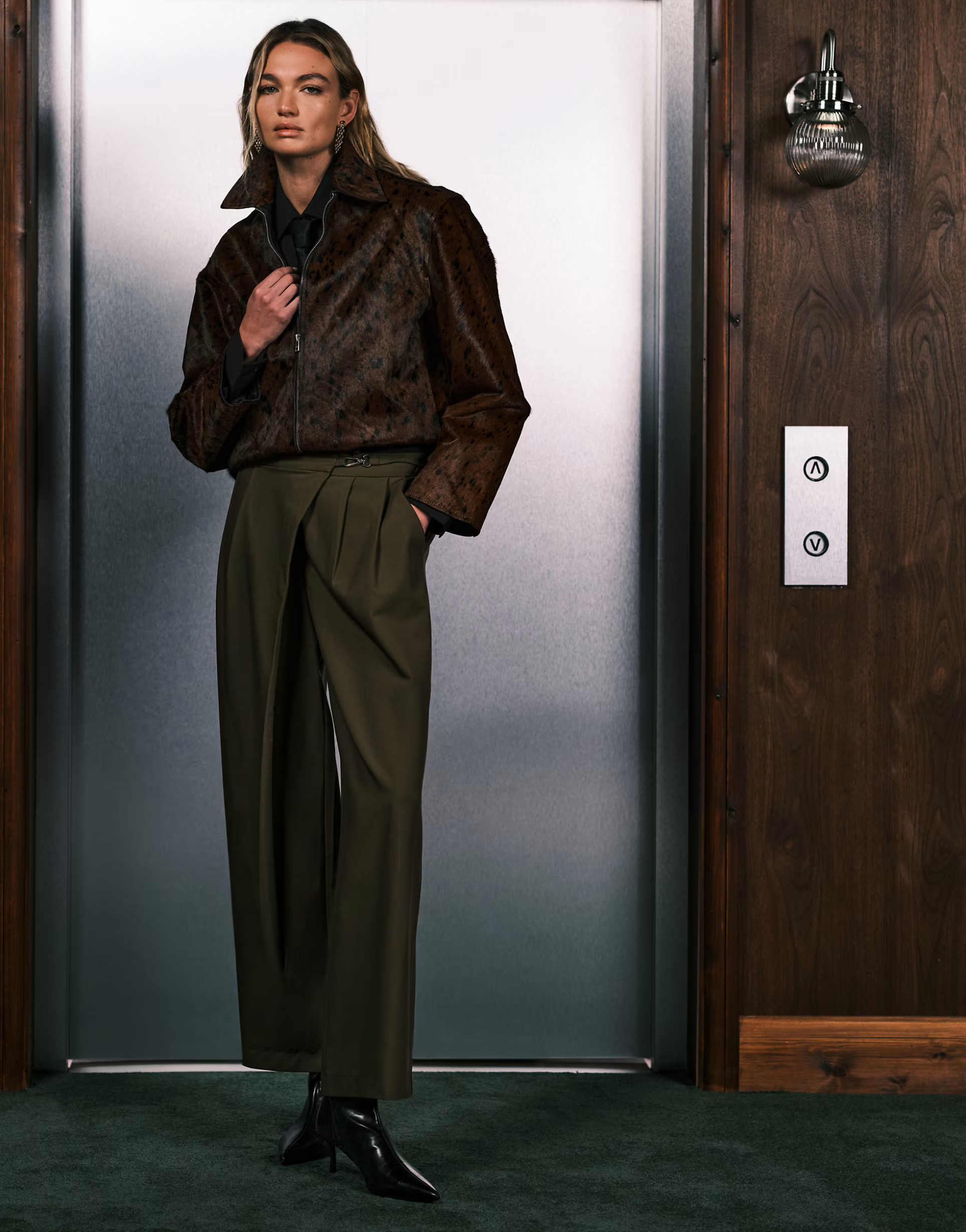 ASOS DESIGN tailored asymmetric wrap wide leg trousers with buckle detail in khaki  | ASOS | ASOS (Global)