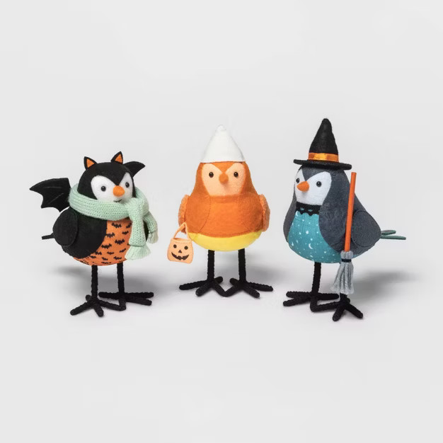 3pk Featherly Friends Falloween Bird Halloween Decorative Figurine Set - Hyde & EEK! Boutique... | Target
