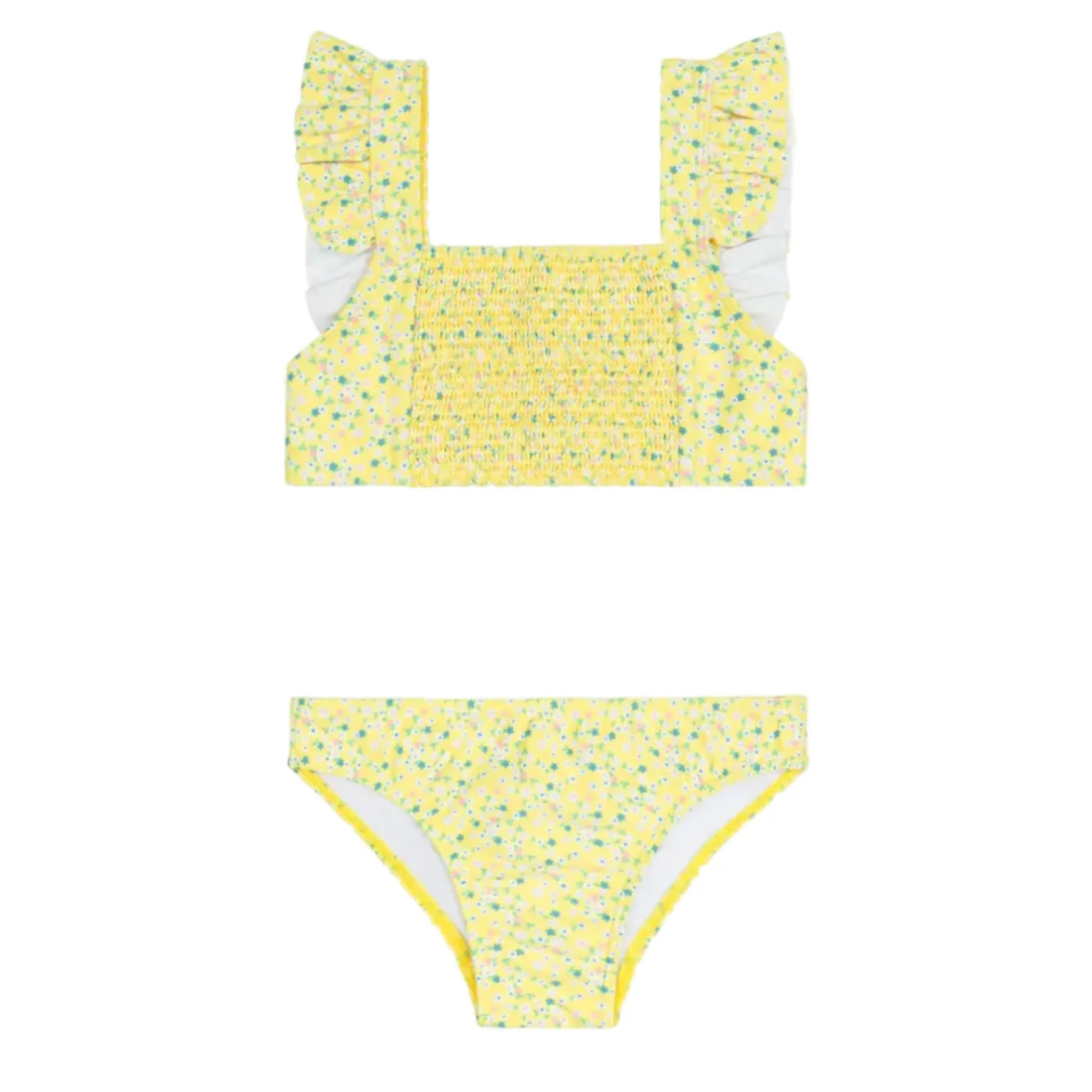 girls petite fleur smocked ruffle strap bikini | Minnow