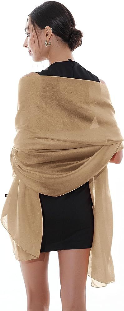 Women Shawls and Wraps for Evening Dresses Like Chiffon Silk Scarf Formal Silky Pashmina Shawls f... | Amazon (US)