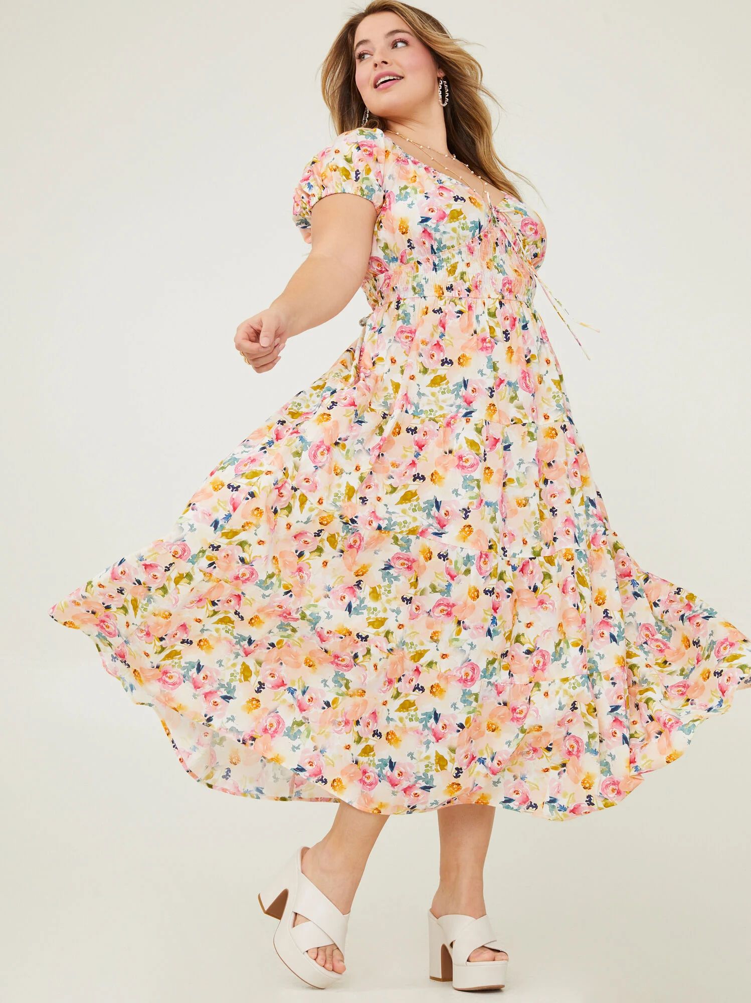 Claire Floral Maxi Dress in Pink | Arula | Arula