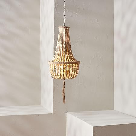 SAFAVIEH PND4082A Wynne Bohemian Adjustable Brown Beaded Tassel 2-Light (LED Bulbs Included) Pend... | Amazon (US)