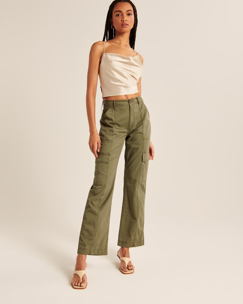 Satin Asymmetrical Cowlneck Cami | Abercrombie & Fitch (US)