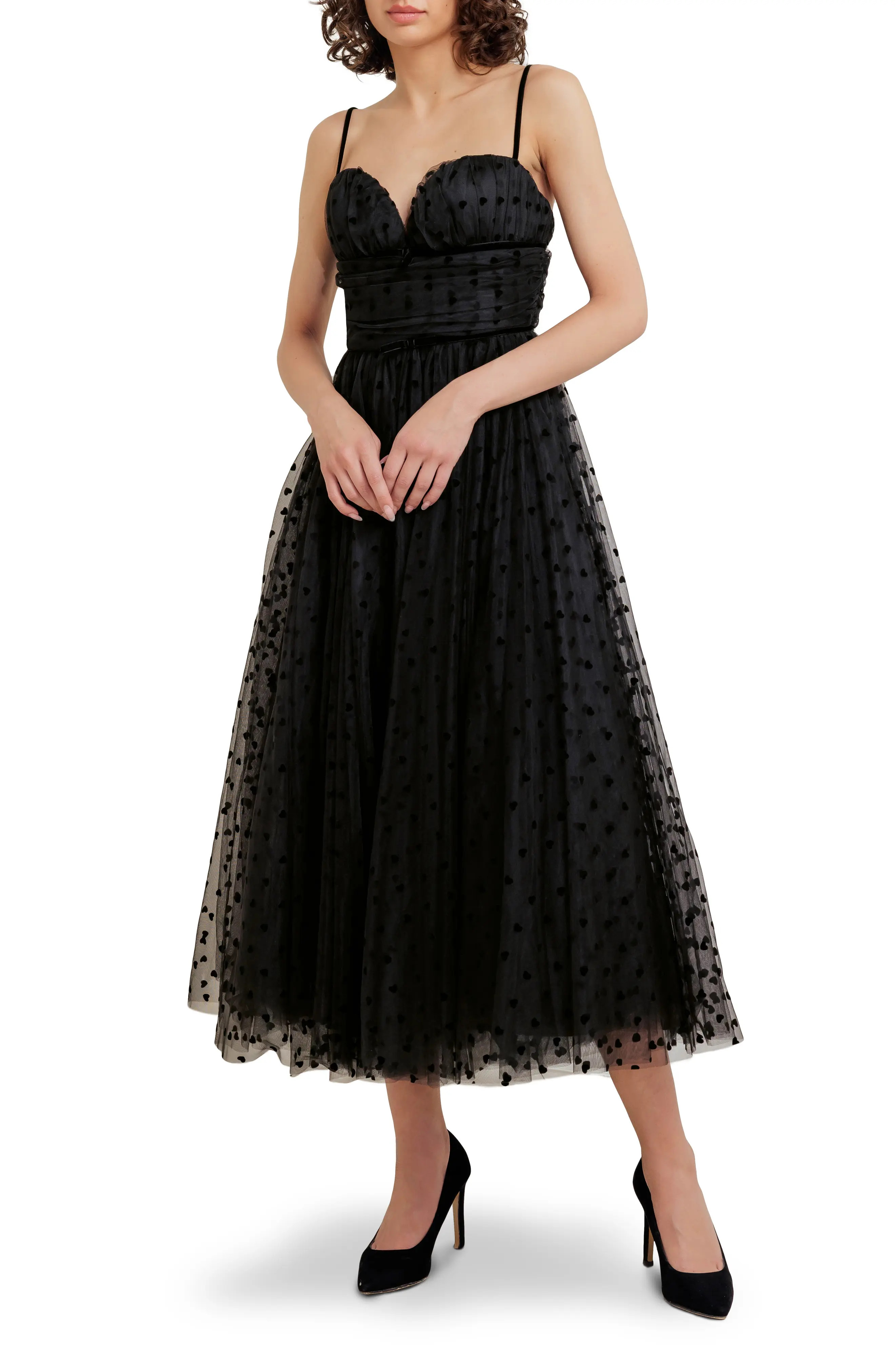 Heart Point d'Esprit Midi Cocktail Dress | Nordstrom