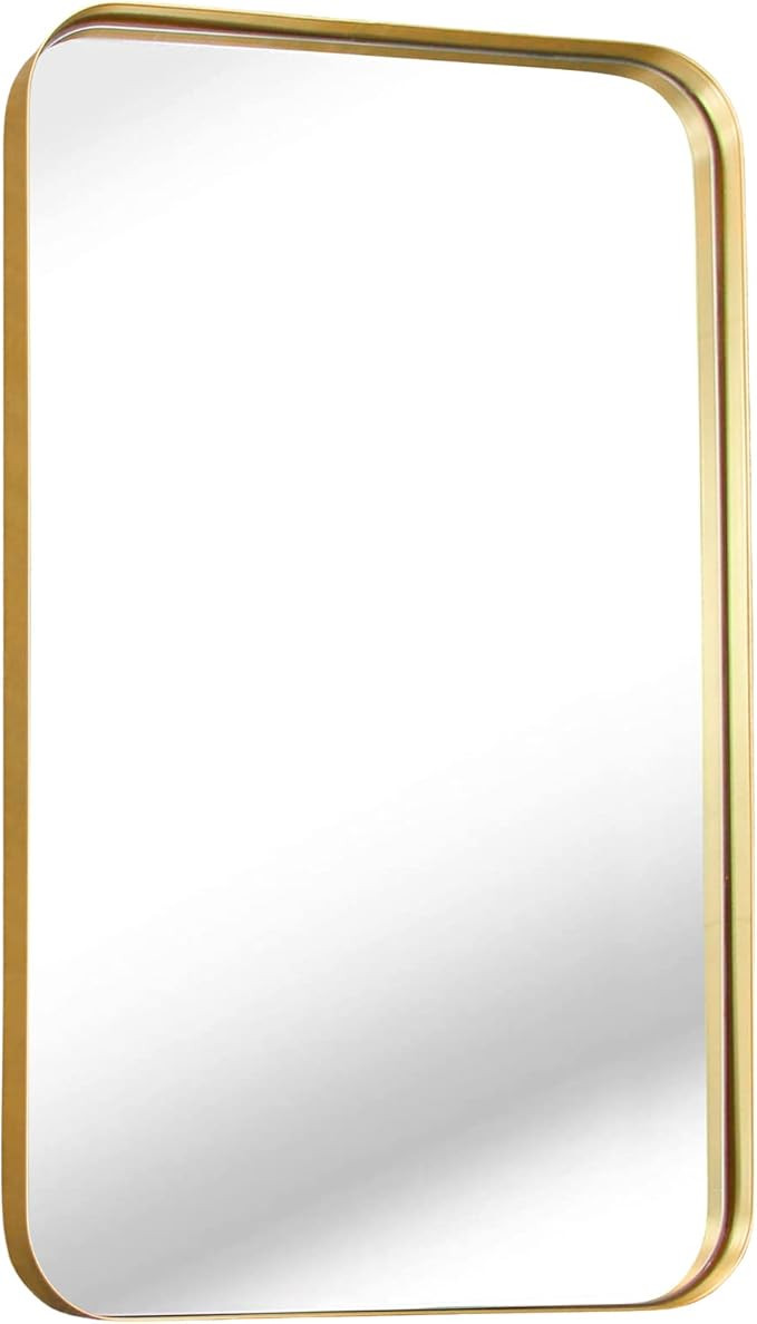 ZENMAG Gold Bathroom Mirror, 36"×24" Bathroom Mirror for Wall Rectangle Metal Framed Wall Mirror... | Amazon (US)