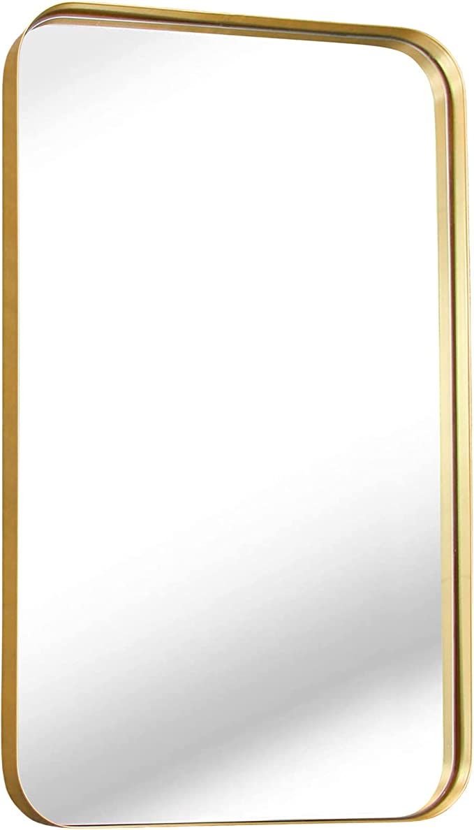 ZENMAG Gold Bathroom Mirror, 36"×24" Bathroom Mirror for Wall Rectangle Metal Framed Wall Mirror... | Amazon (US)