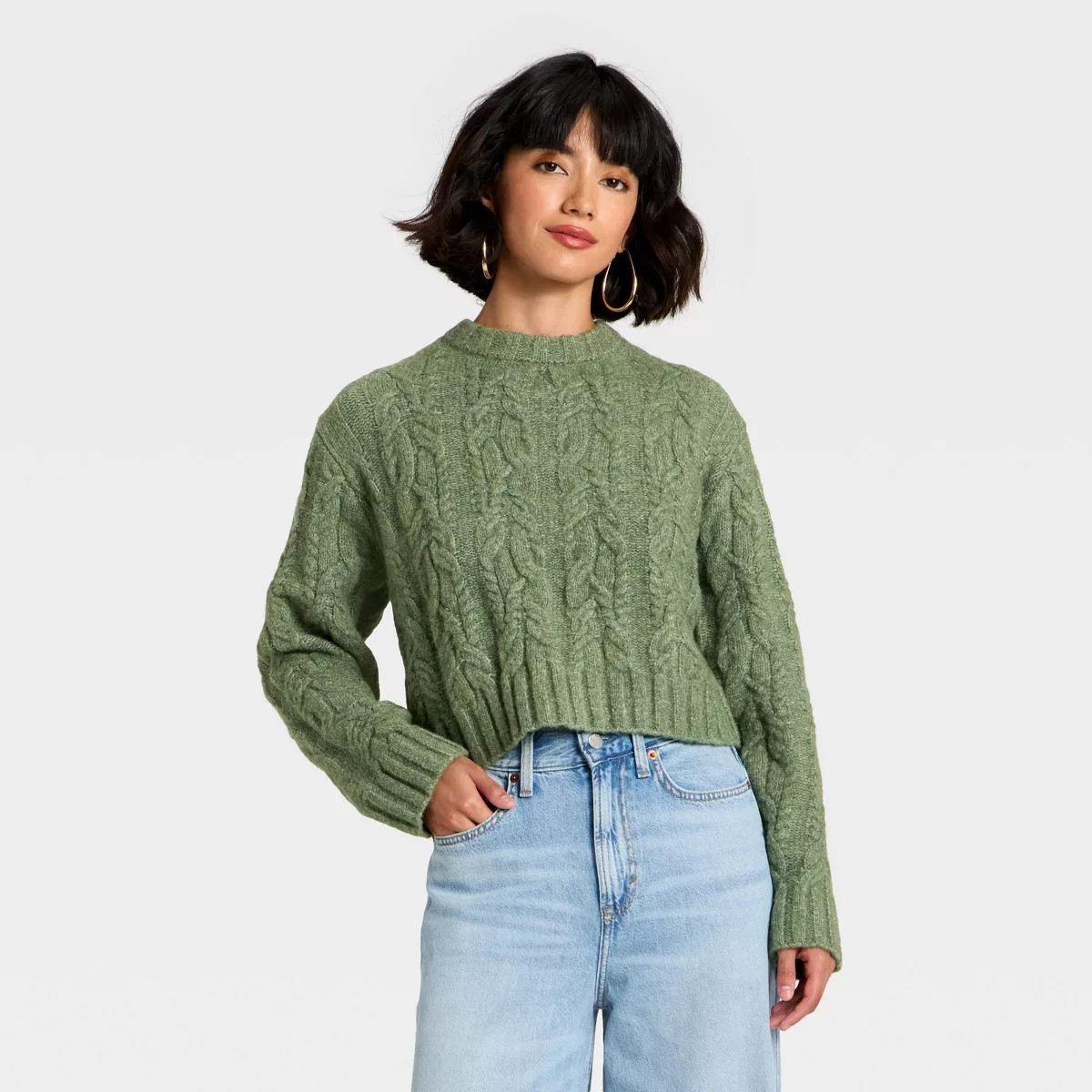 Women's Cozy Cable Crewneck Pullover Sweater - Universal Thread™ | Target