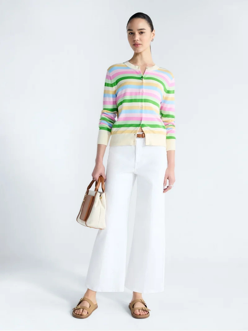 Free Assembly Women's Classic Cardigan Sweater with Long Sleeves, Lightweight, Sizes XS-XXL | Walmart (US)