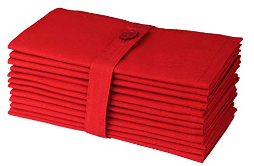COTTON CRAFT Christmas Red Napkins -12 Pack 100% Cotton Dinner Napkins - All Year Xmas Fall Thanksgiving Celebration Party Gift Holiday Table Napkin - Soft Washable Reusable Cloth Napkin -18x18 | Amazon (US)