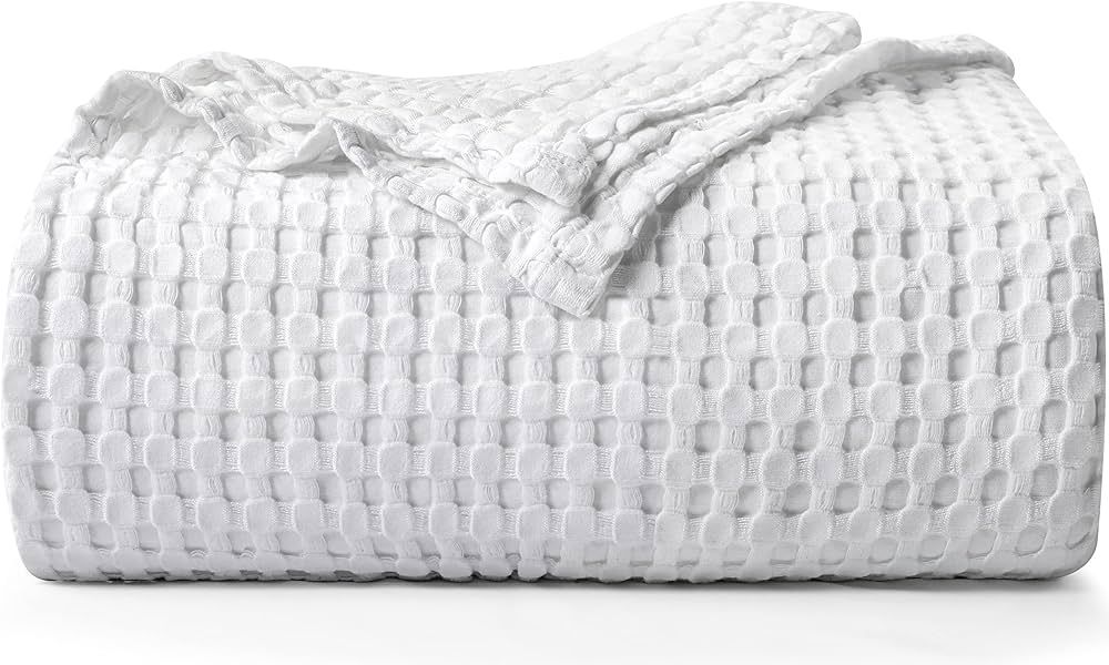 Utopia Bedding Cotton Waffle Blanket 300 GSM (White - 90x90 Inches) Soft Lightweight Breathable B... | Amazon (CA)
