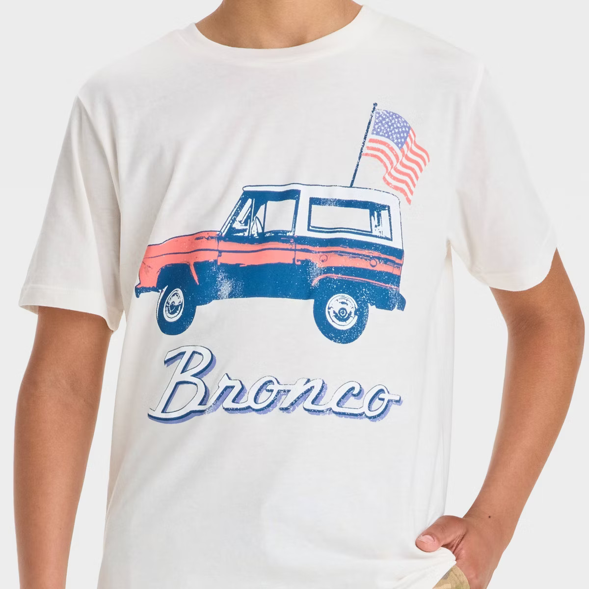 Boys' Ford Bronco Short Sleeve Americana Graphic T-Shirt - Off-White | Target