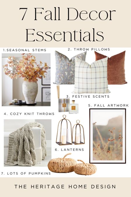 It’s that time of year! Get ready to refresh your home for the fall with these 7 home decor essentials. 1. Seasonal stems. 2. Throw pillows in fall hues especially plaids and rich textures  3. Festive scents like candles and diffusers 4. Cozy knit blankets 5. Fall artwork 6. Lanterns 7. And of course lots of pumpkins! 

#LTKstyletip #LTKhome #LTKSeasonal