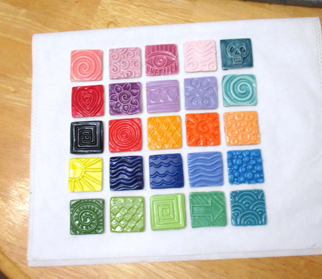 AB - COLORFUL SQUARE Tiles 25 Pc - Ceramic Mosaic Tiles - Etsy | Etsy (US)