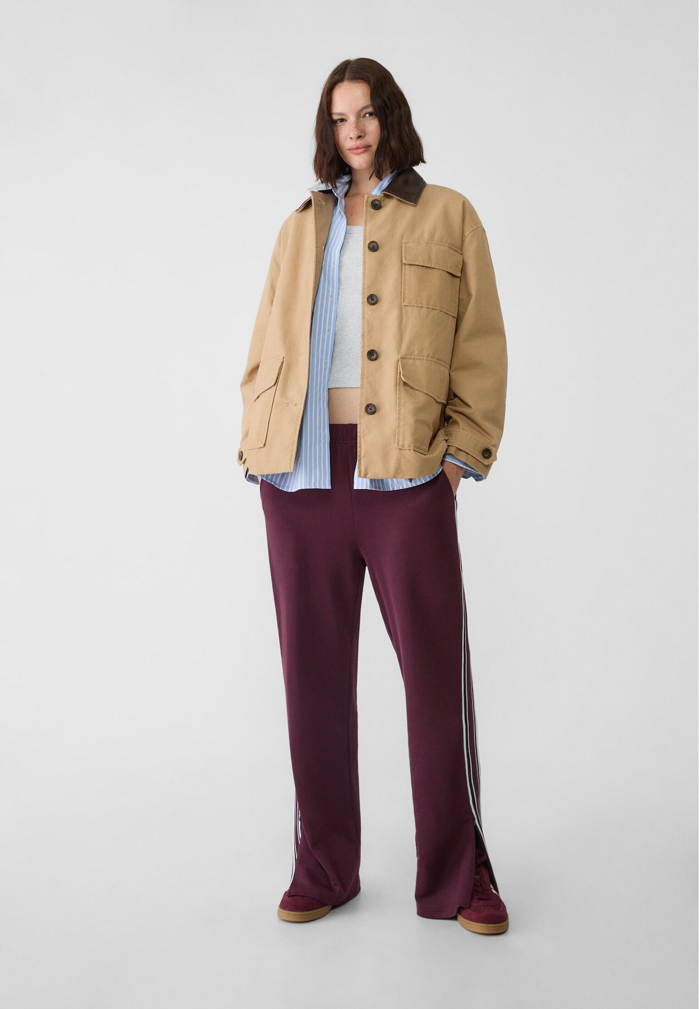 Jacket with pockets and a contrast collar | Stradivarius (UK)