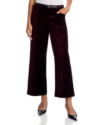 Anessa High Rise Wide Leg Velvet Jeans in Aubergine | Bloomingdale's (US)