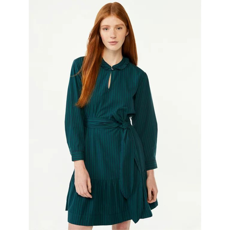 Free Assembly Women's Tiered Belted Mini Dress - Walmart.com | Walmart (US)