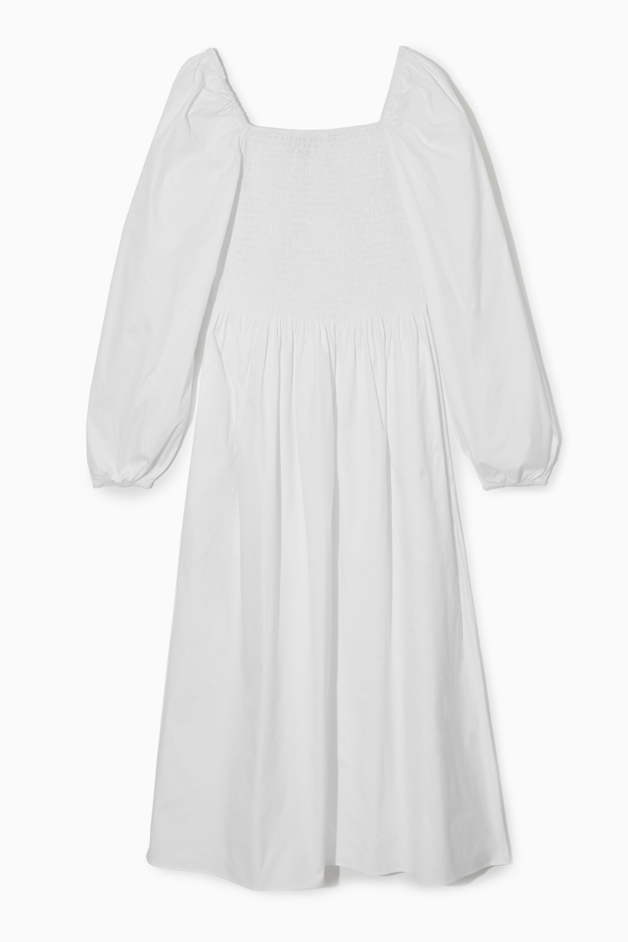 OFFTHESHOULDER SMOCKED MIDI DRESS - WHITE | COS (EU)
