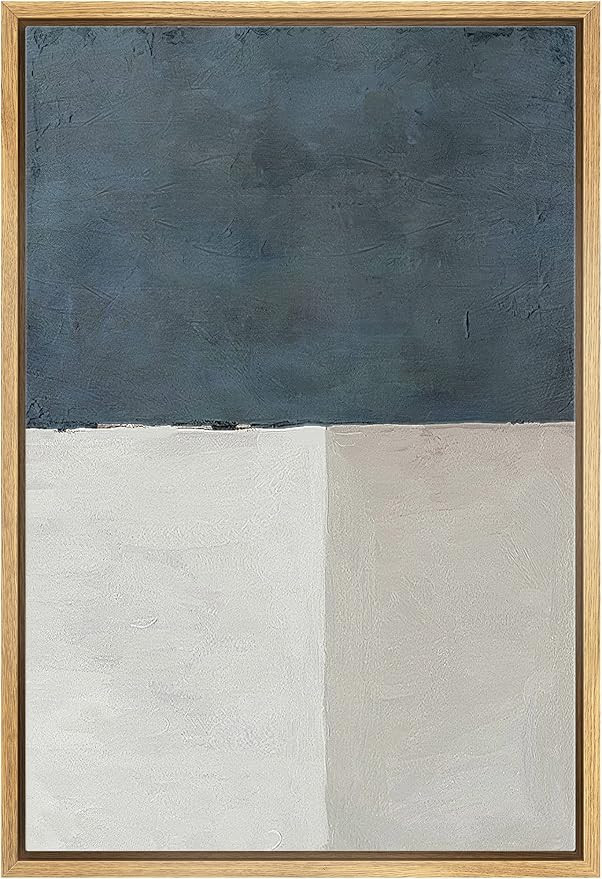 SIGNWIN Framed Canvas Print Wall Art Teal Gray Multicolor Watercolor Squares Abstract Shapes Illu... | Amazon (US)