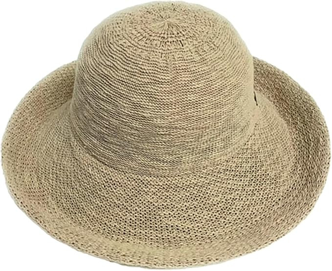 Shihreen Women's Adjustable Band One Size Fits Most Cotton Blend UV Protector Large Turn Up Brim ... | Amazon (US)