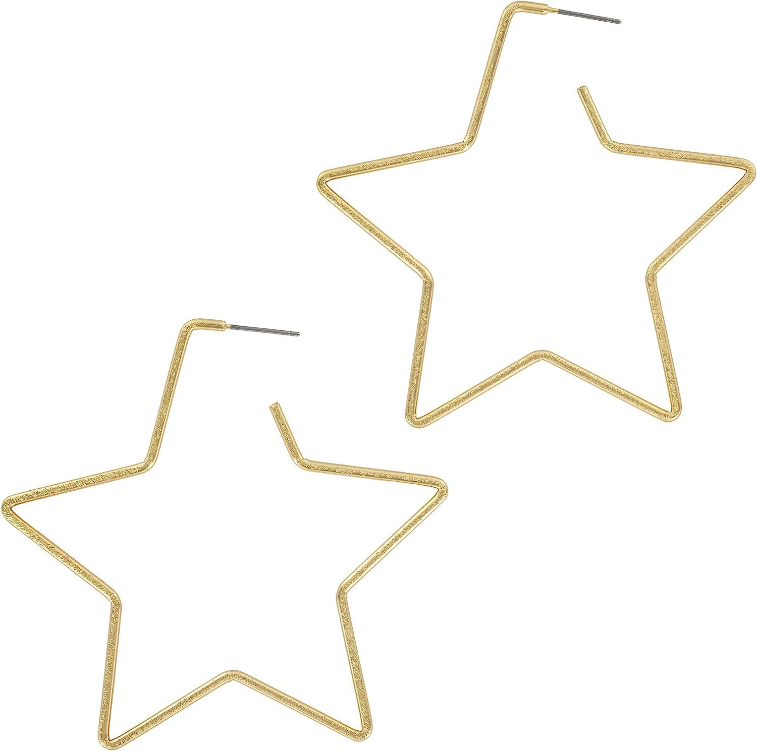 And Lovely 14K Gold Dipped Star Earrings - Hypoallergenic Lightweight Fun Statement Drop Dangle E... | Amazon (US)