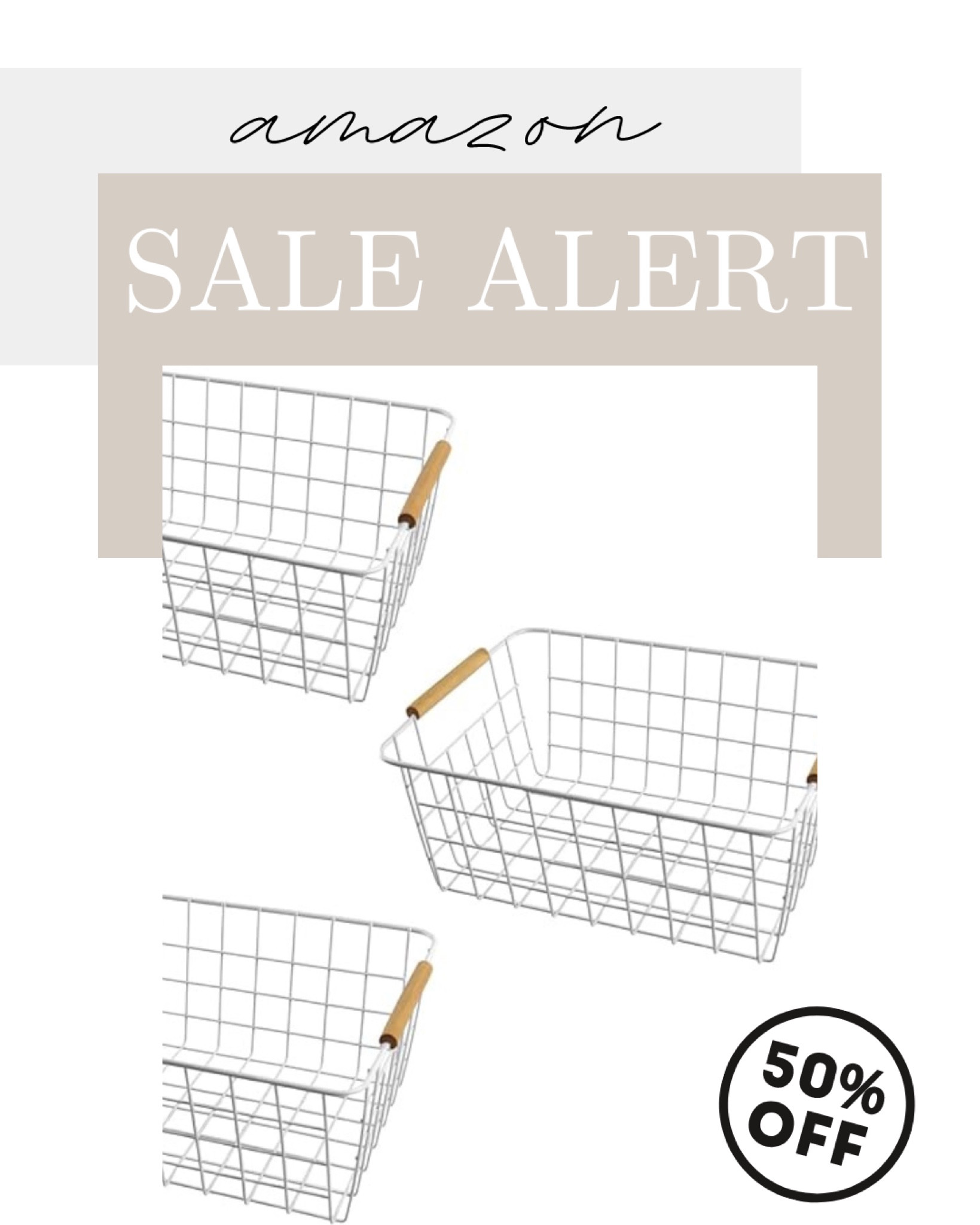 Deal alert! I have my eye on cute storage options for the new house + these are 50% off for a 3-pack. Love wire storage baskets for the pantry, office, living room, or even the playroom  

#LTKhome #LTKfamily #LTKsalealert